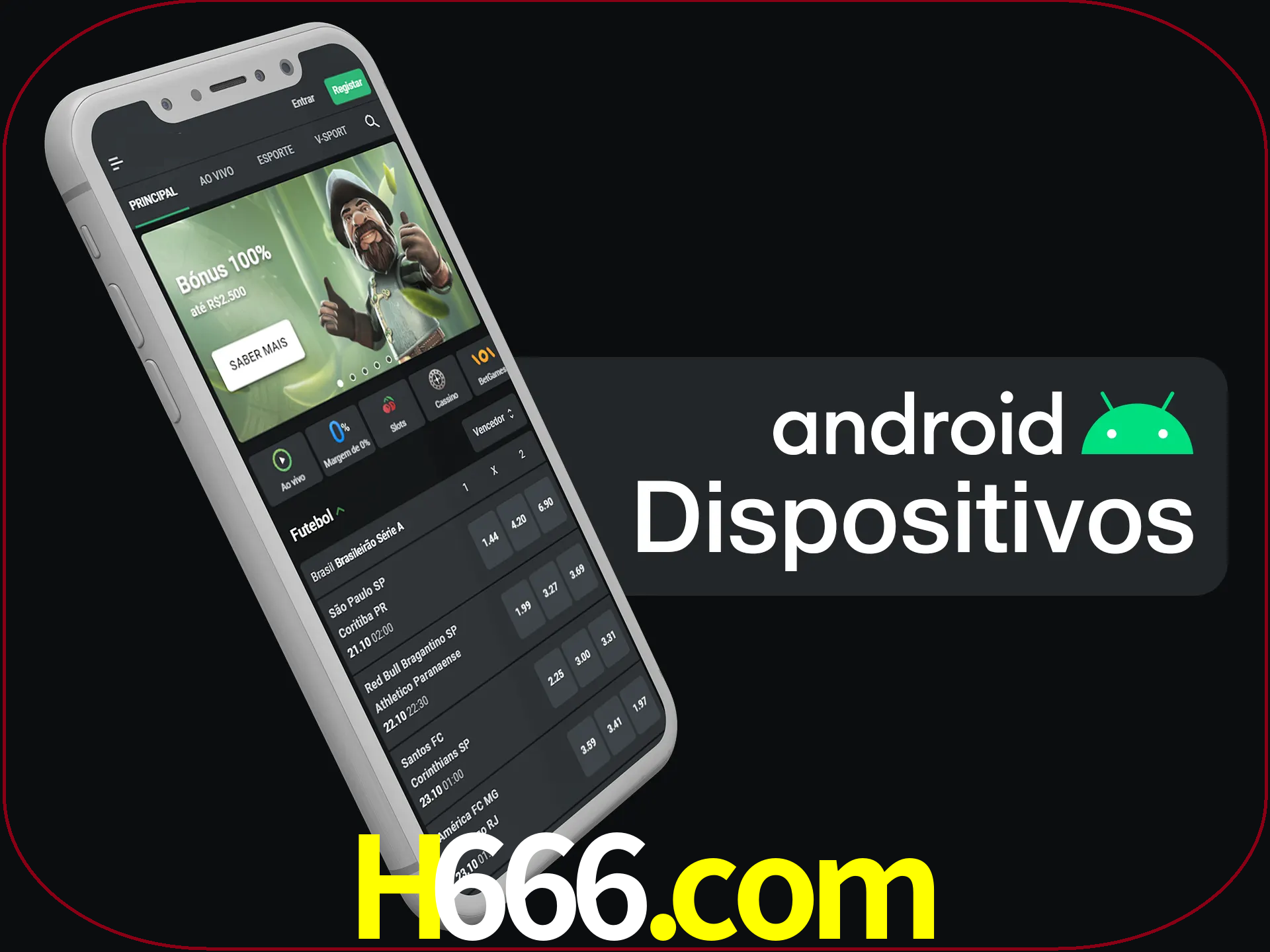 O aplicativo suporta a maioria de todos os dispositivos Android.