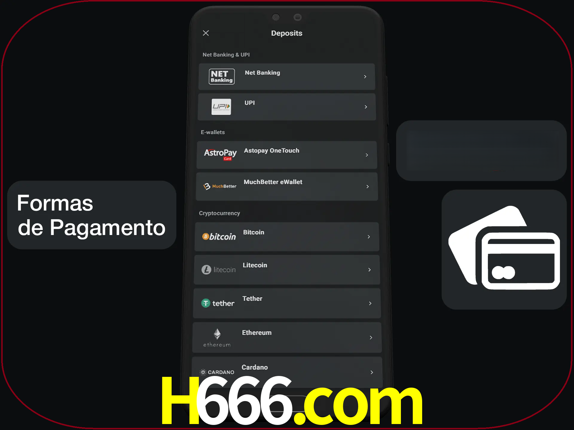Escolha a forma de pagamento de sua preferência.