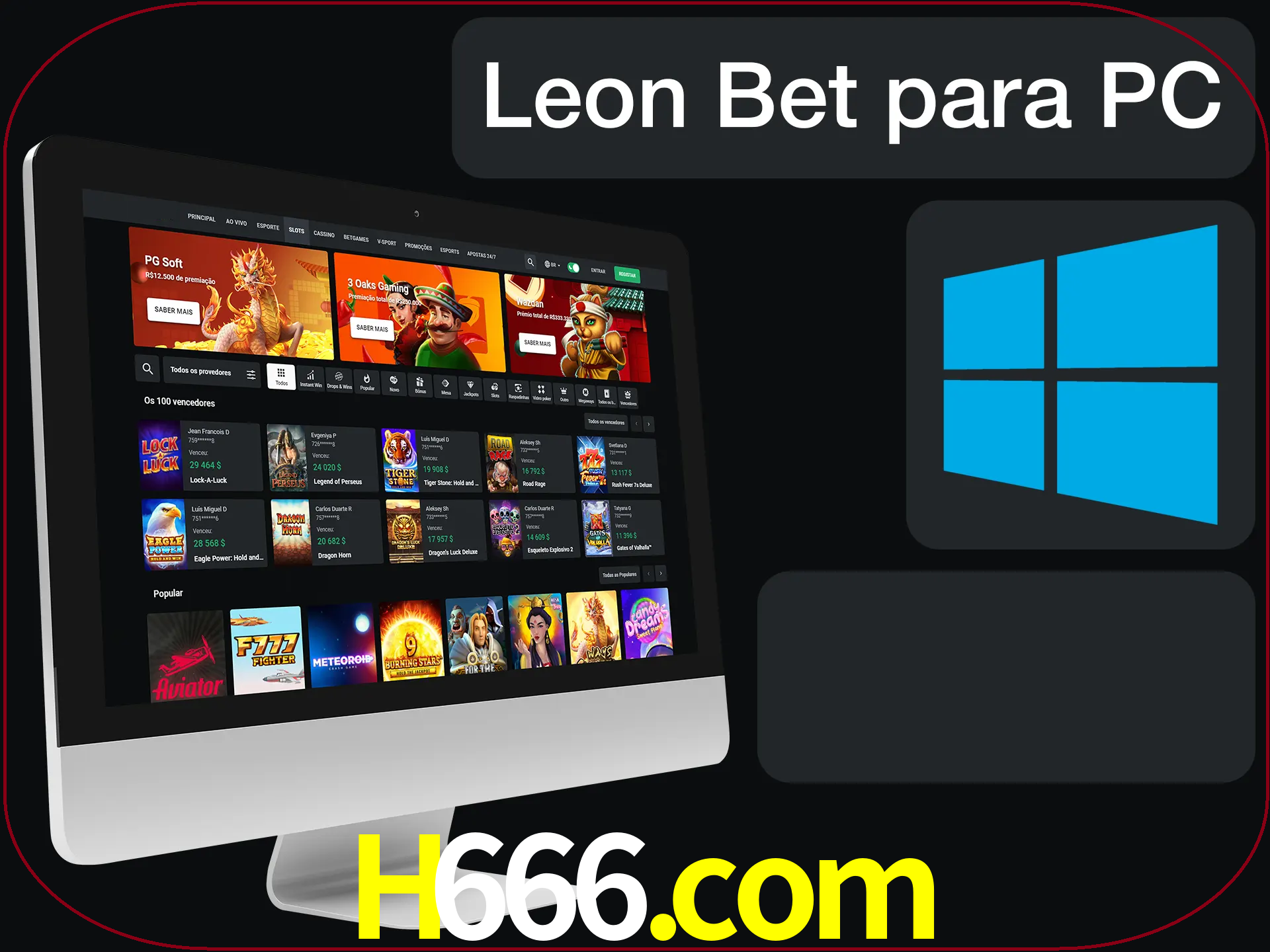 Aposte e jogue em nosso cassino usando o PC.