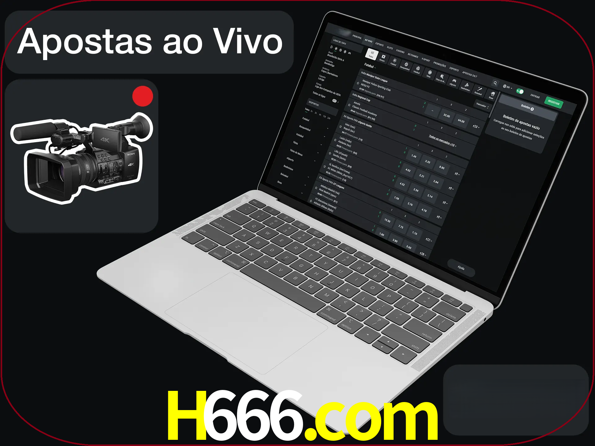 Aposte em formato ao vivo em nosso site.