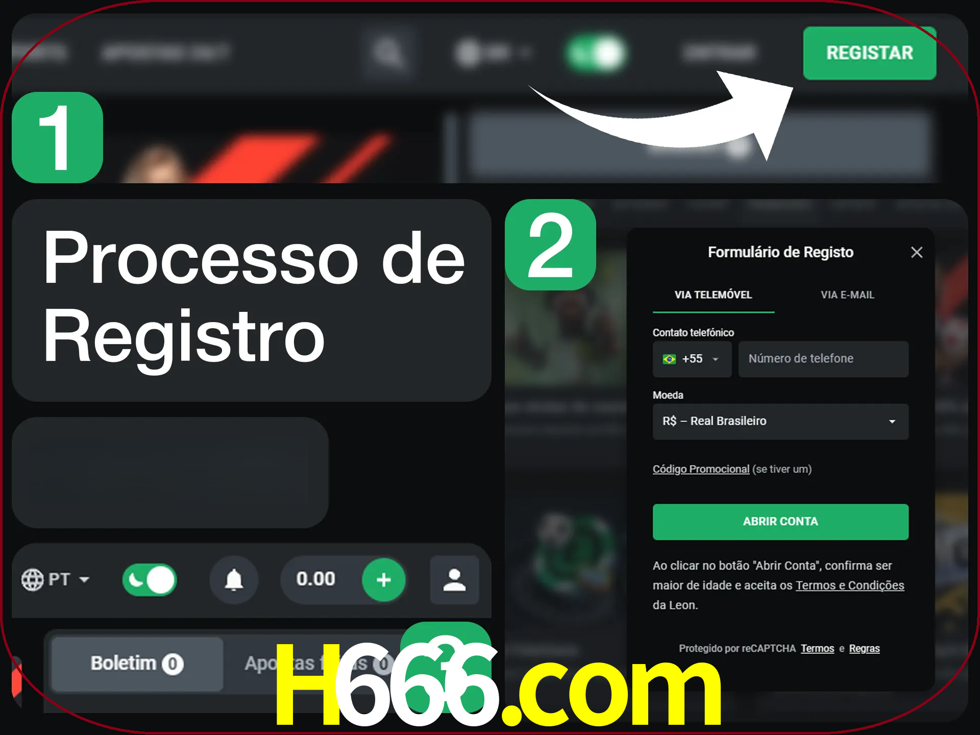 O processo de registro na LeonBet é simples.